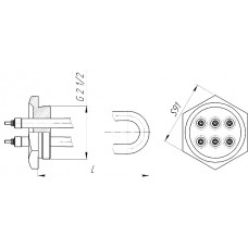 ТЭНБ на фланце G2 1/2